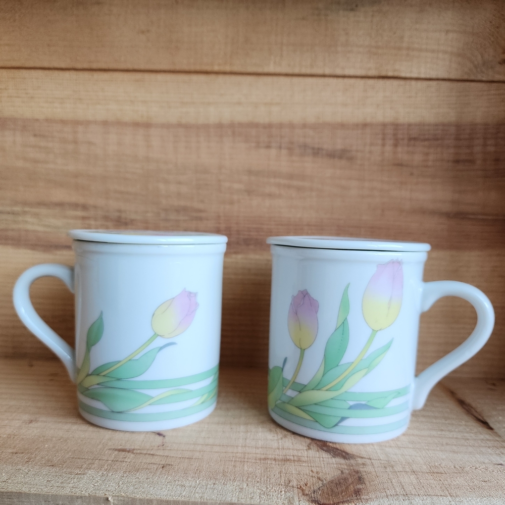 Vintage Pastel Floral, Covered Mugs, Perfect Gift